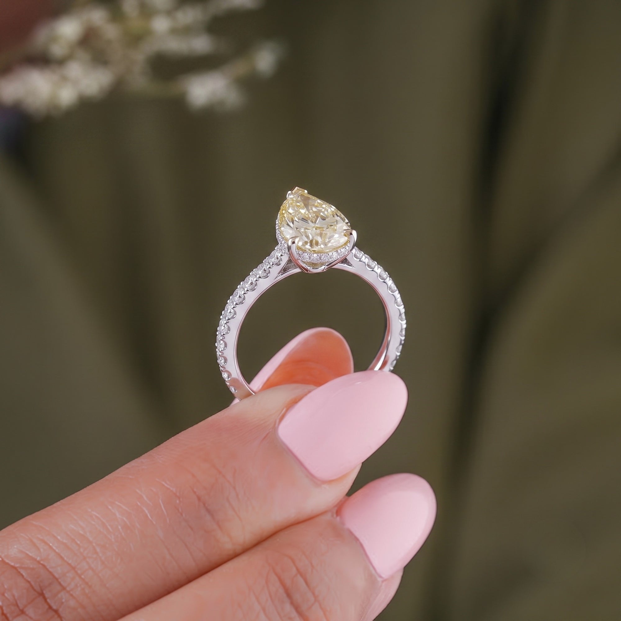 pave band ring with U prong pave ring.
