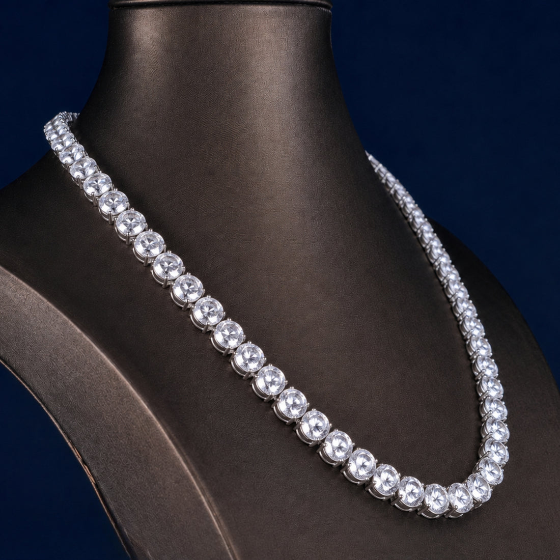 diamond eternity tennis necklace with solid gold necklace