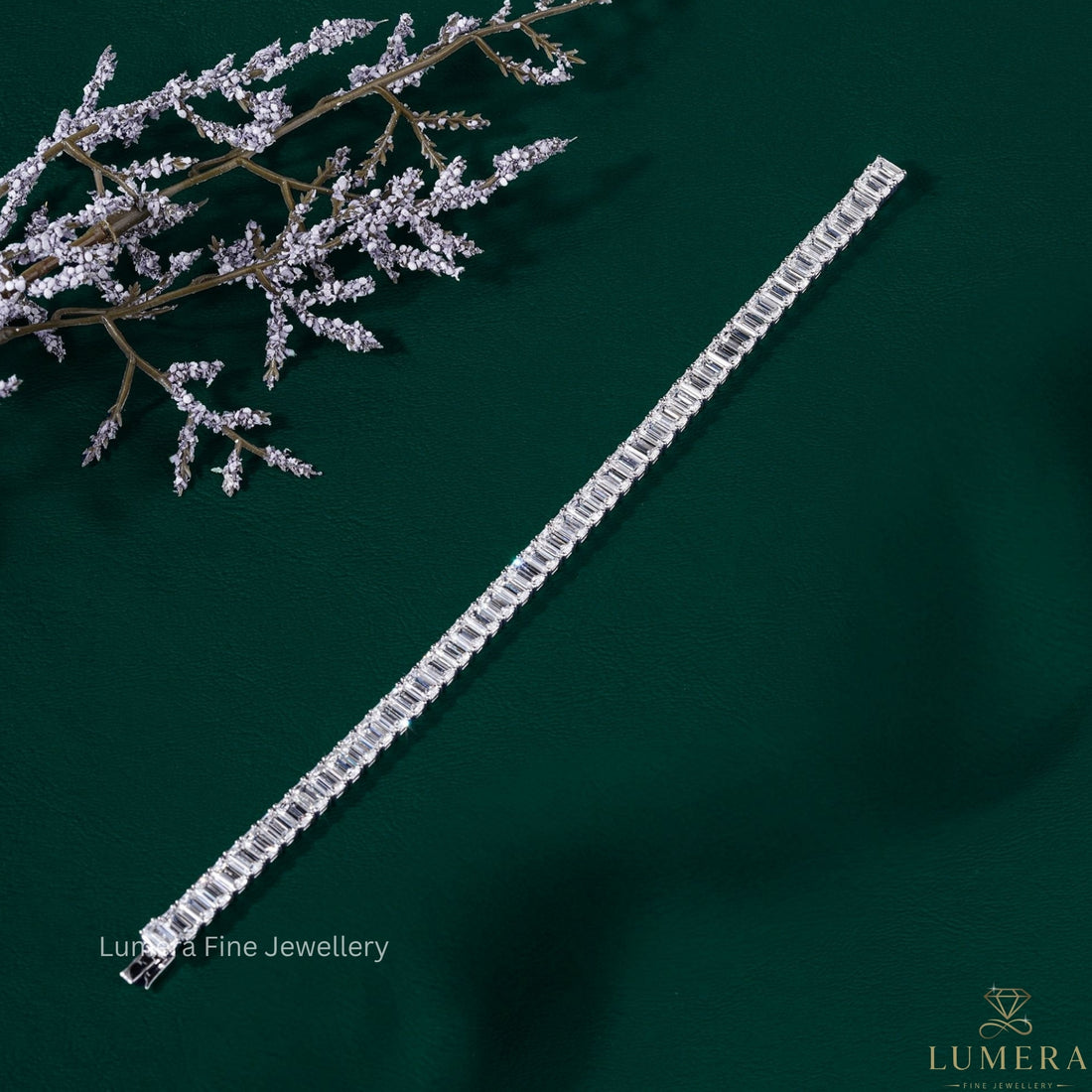 Emerald Cut Lab Grown Diamond Tennis Bracelet