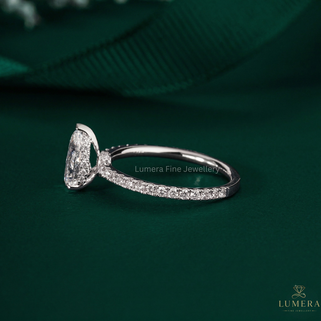 pave set diamond ring on IGI certified.
