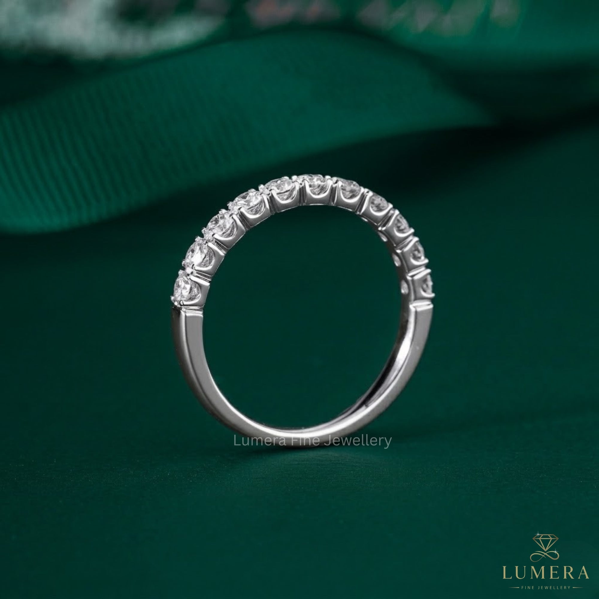 0.75 TCW Brilliant Round Cut Lab Grown Sparkly Stackable Wedding Band