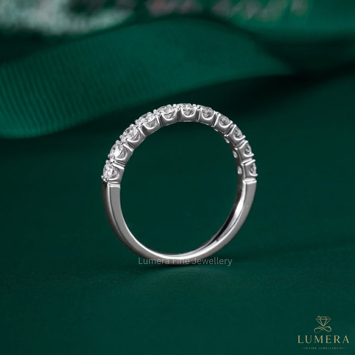 0.75 TCW Brilliant Round Cut Lab Grown Sparkly Stackable Wedding Band