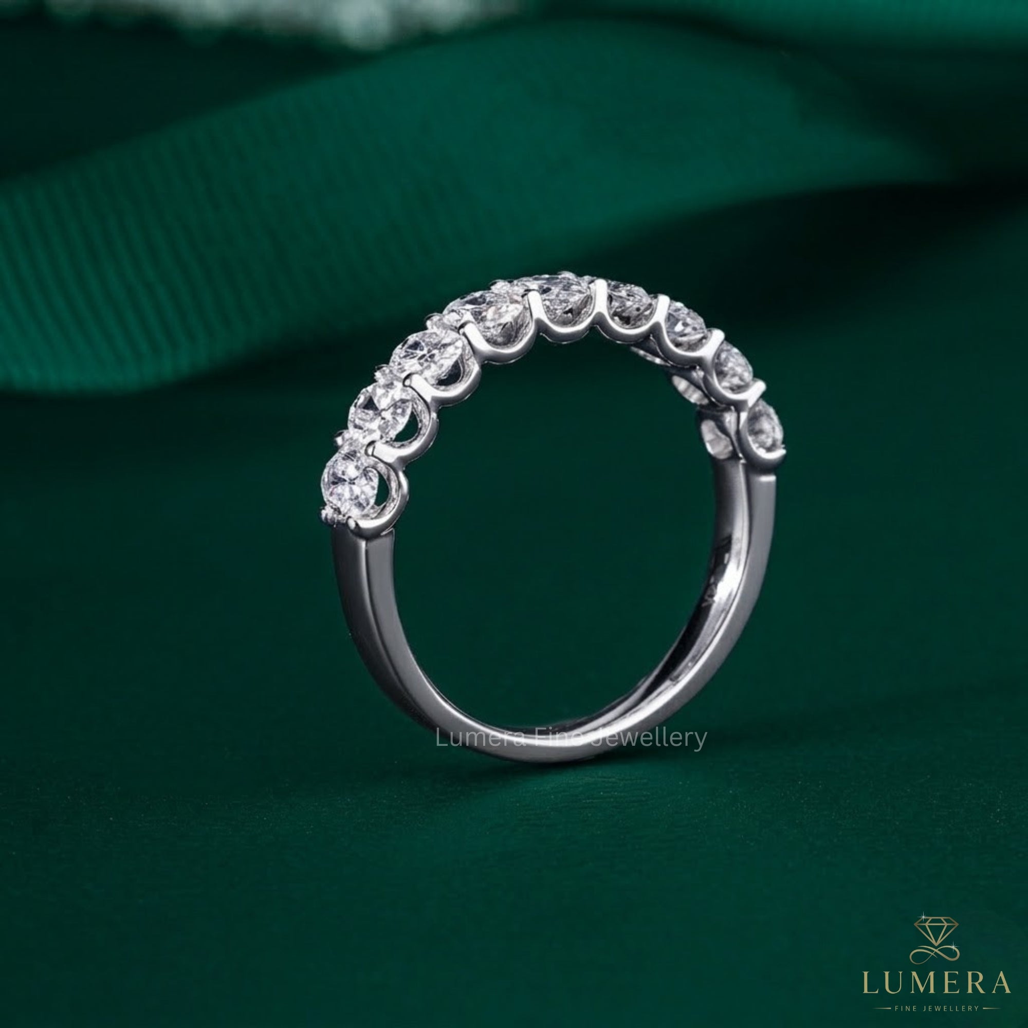 1.25 TCW Oval Cut Lab Grown Diamond Sparkle Wedding Band