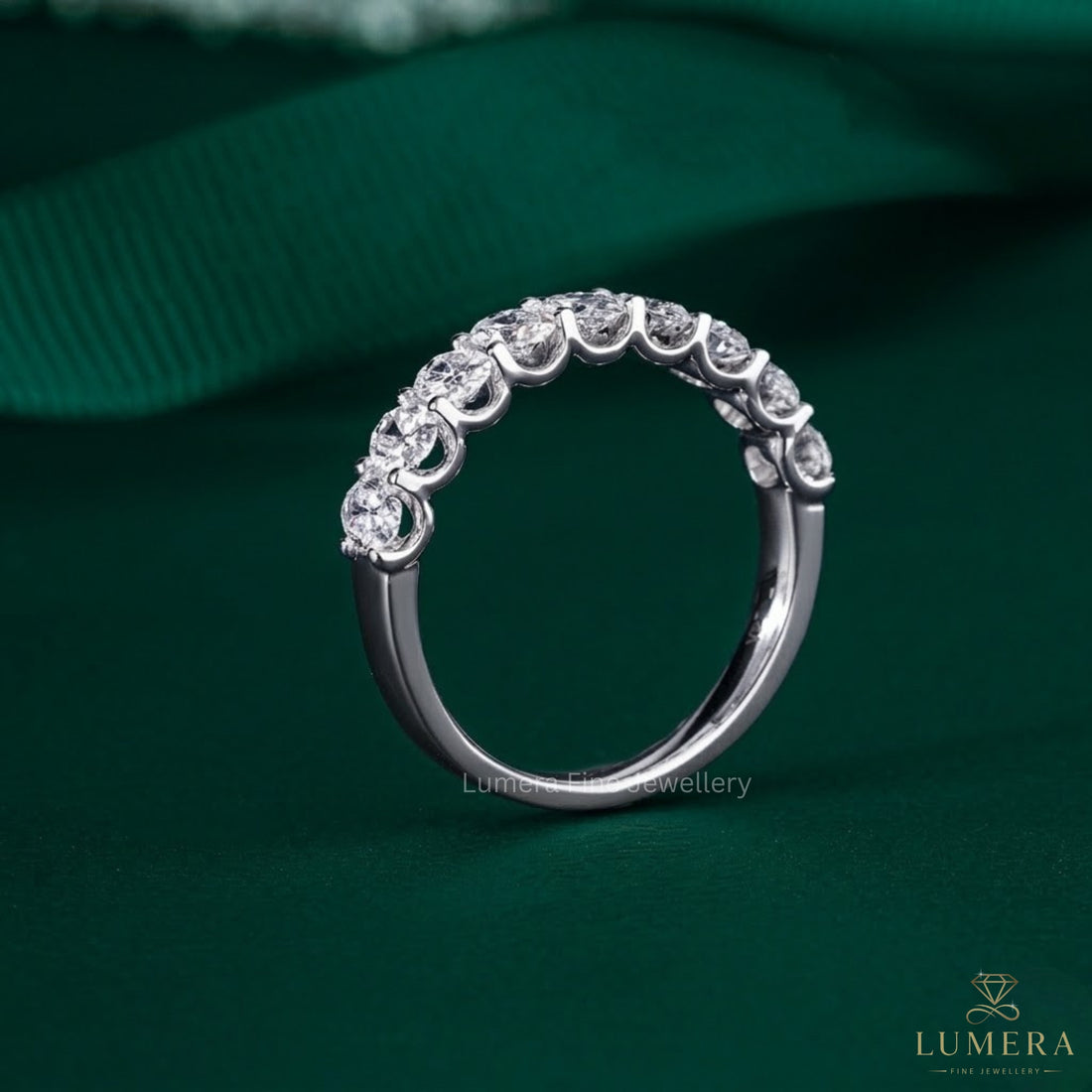 1.25 TCW Oval Cut Lab Grown Diamond Sparkle Wedding Band