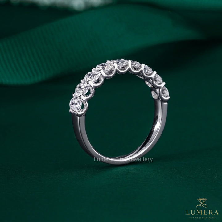 1.25 TCW Oval Cut Lab Grown Diamond Sparkle Wedding Band