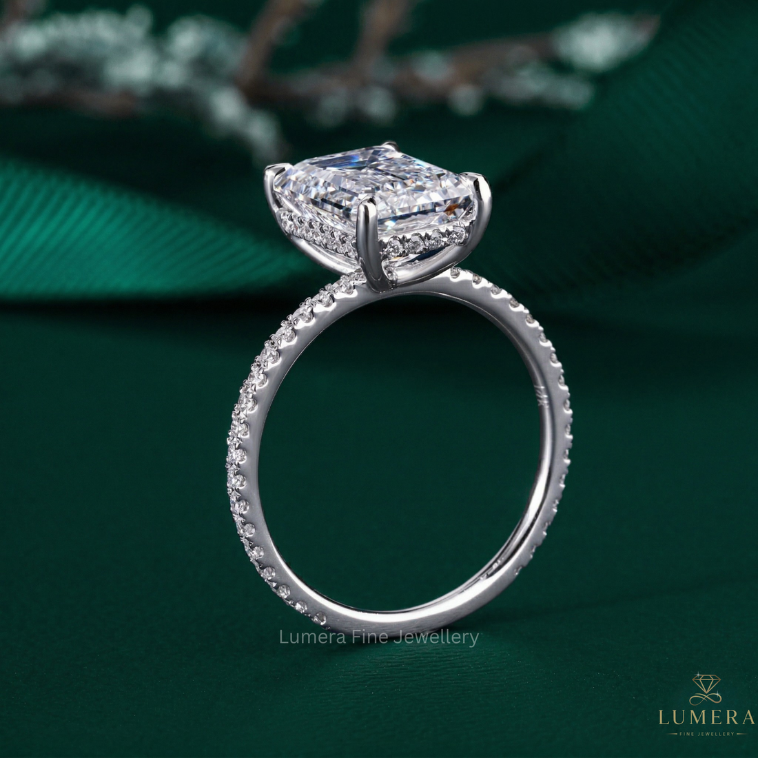 Pave diamond ring with Pave band ring.