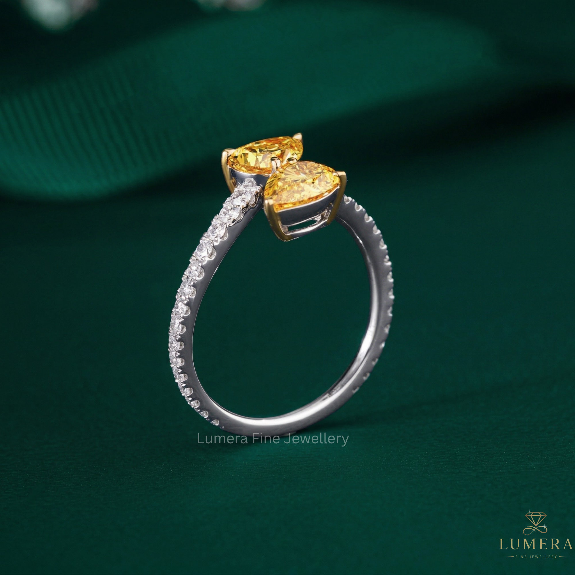 solid gold engagement ring with lab grown diamond.
