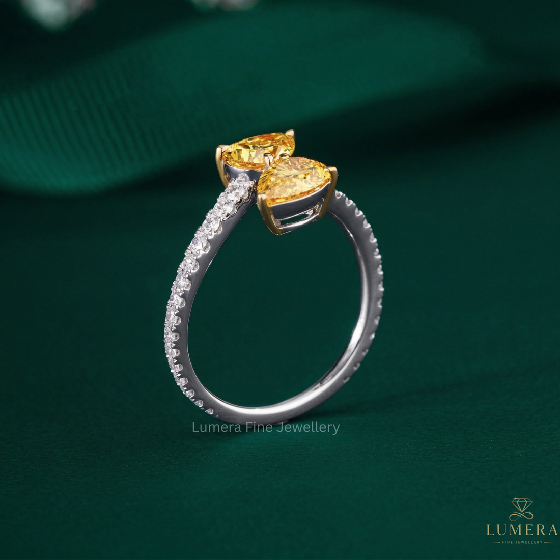 solid gold engagement ring with lab grown diamond.
