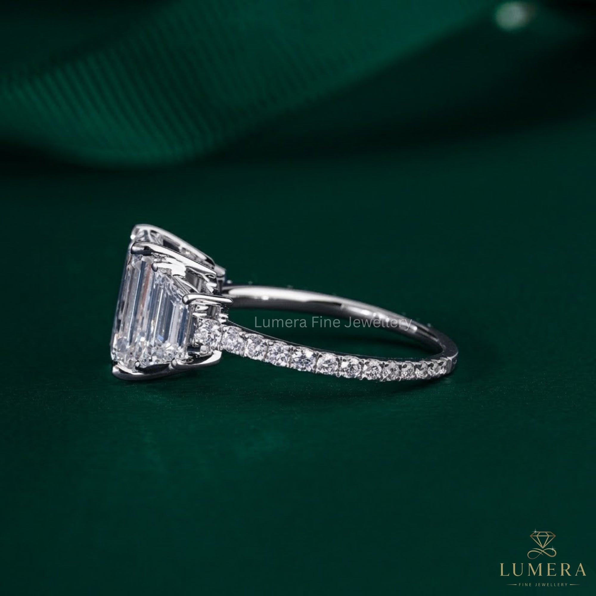 3 diamond ring with basket setting ring.