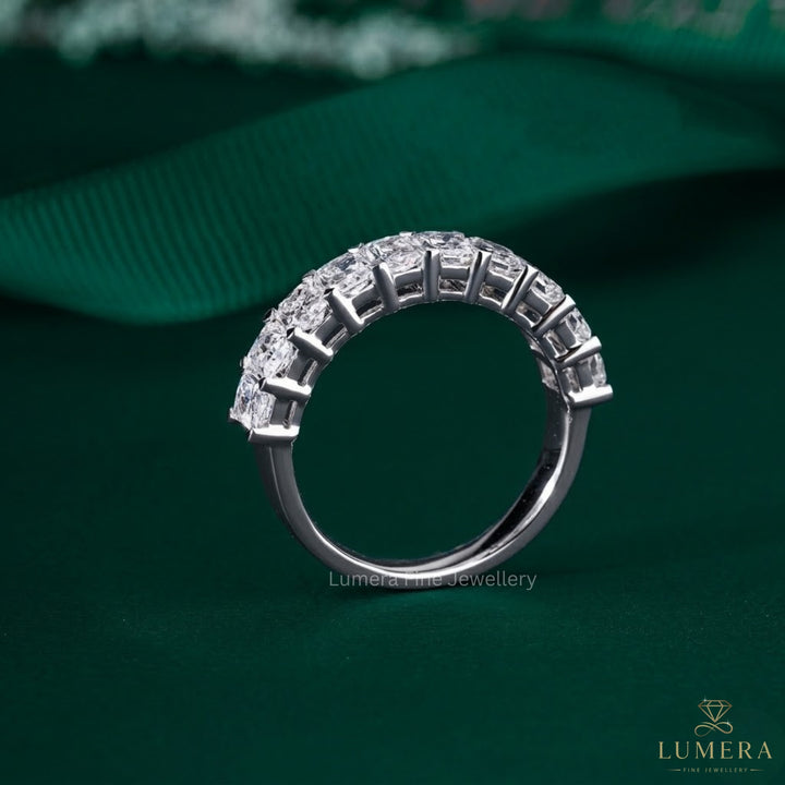 2.30 TCW Radiant Shape Lab Diamond Eternity Stackable Wedding Ring