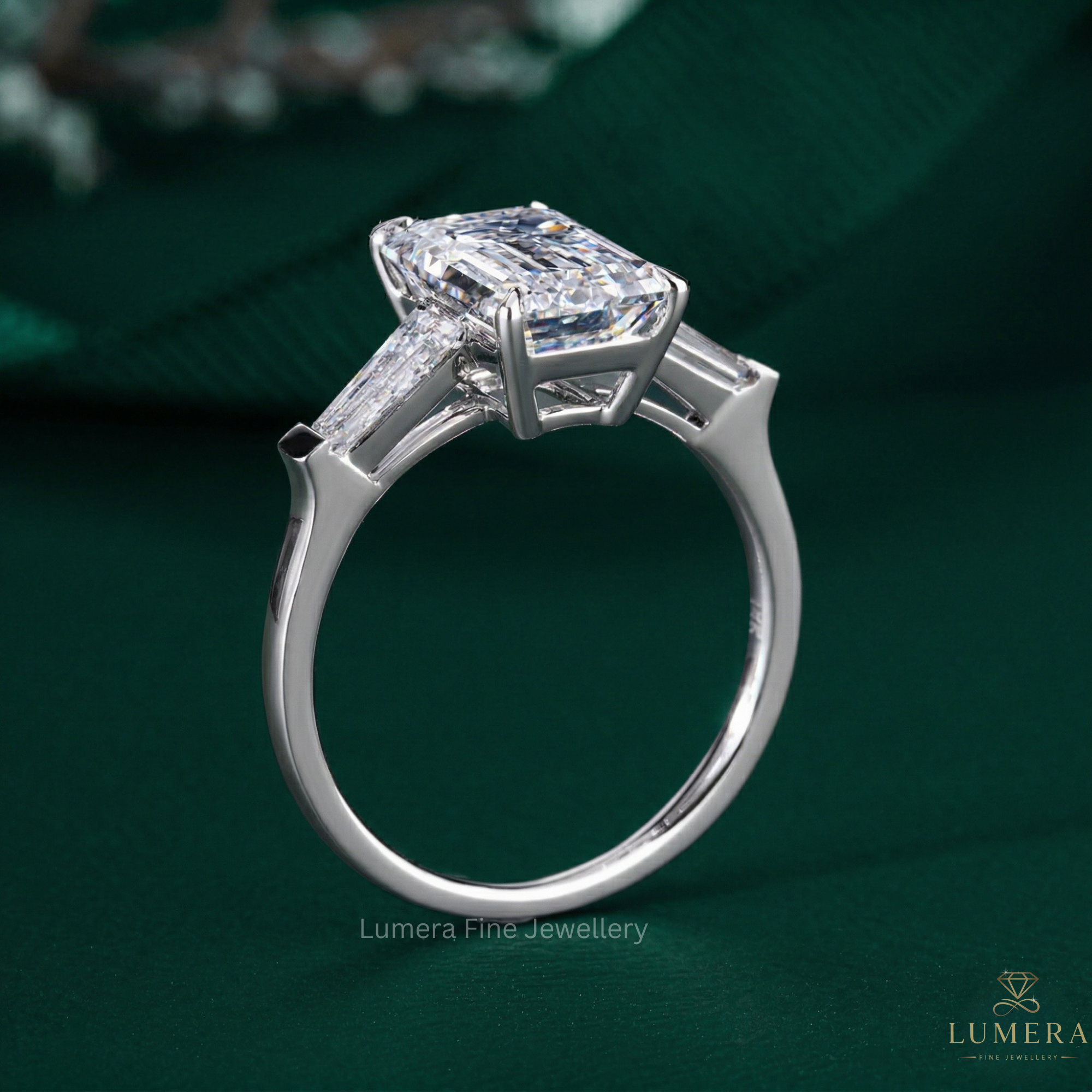 claw prong set on solid gold engagement ring.
