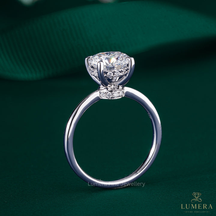 2.00 Ct Lab Grown Diamond Round Cut ,Hidden Halo Engagement ring