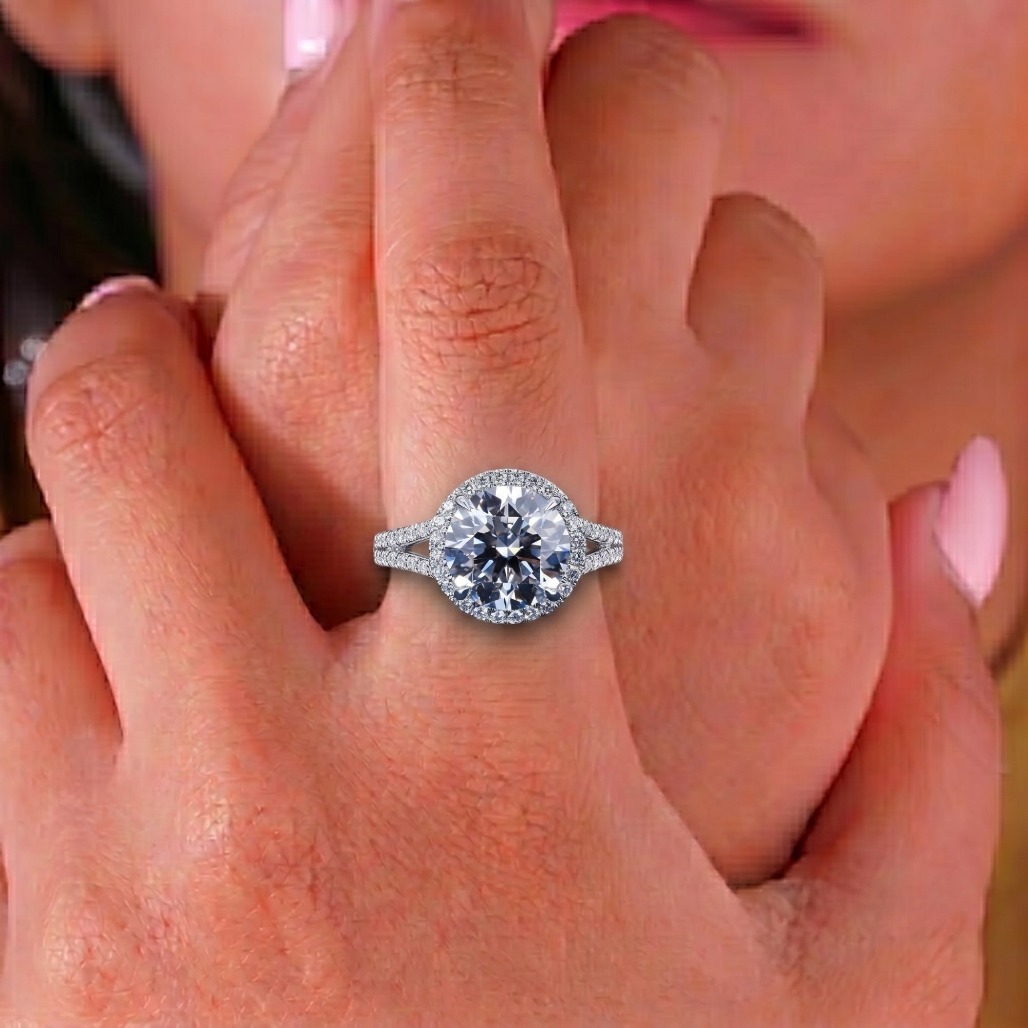 claw prong ring with solid gold ring.
