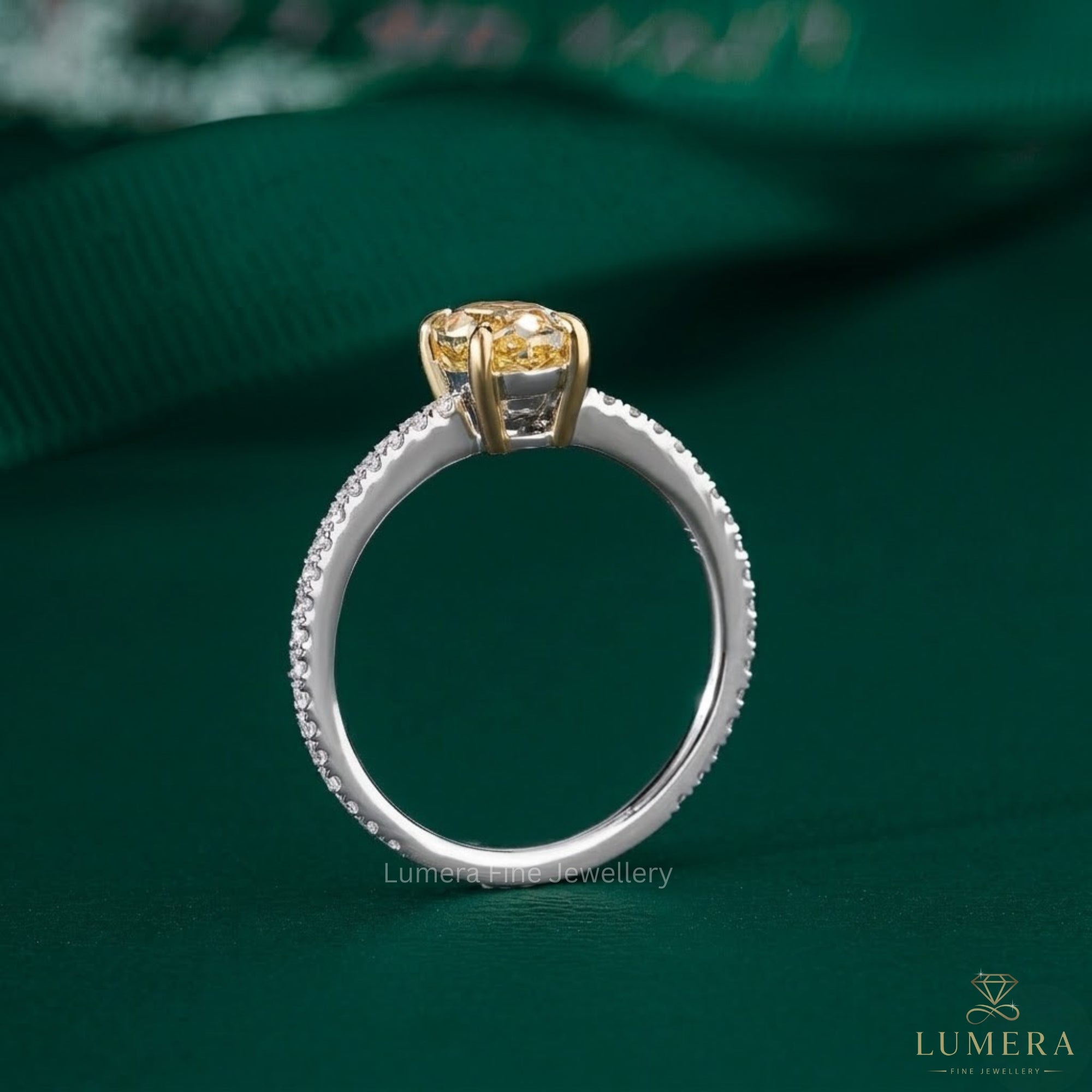 yellow diamond ring with oval solitaire engagement ring.