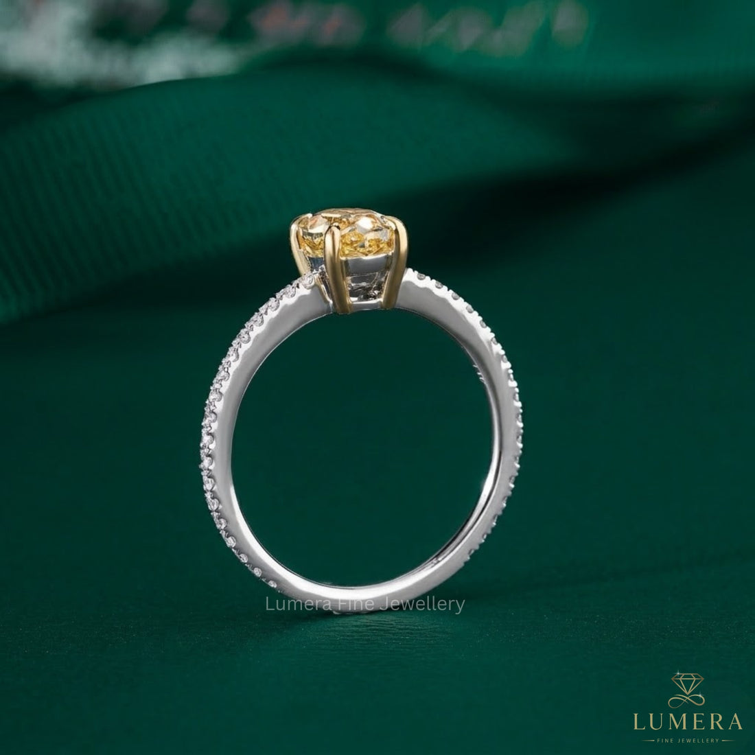 yellow diamond ring with oval solitaire engagement ring.