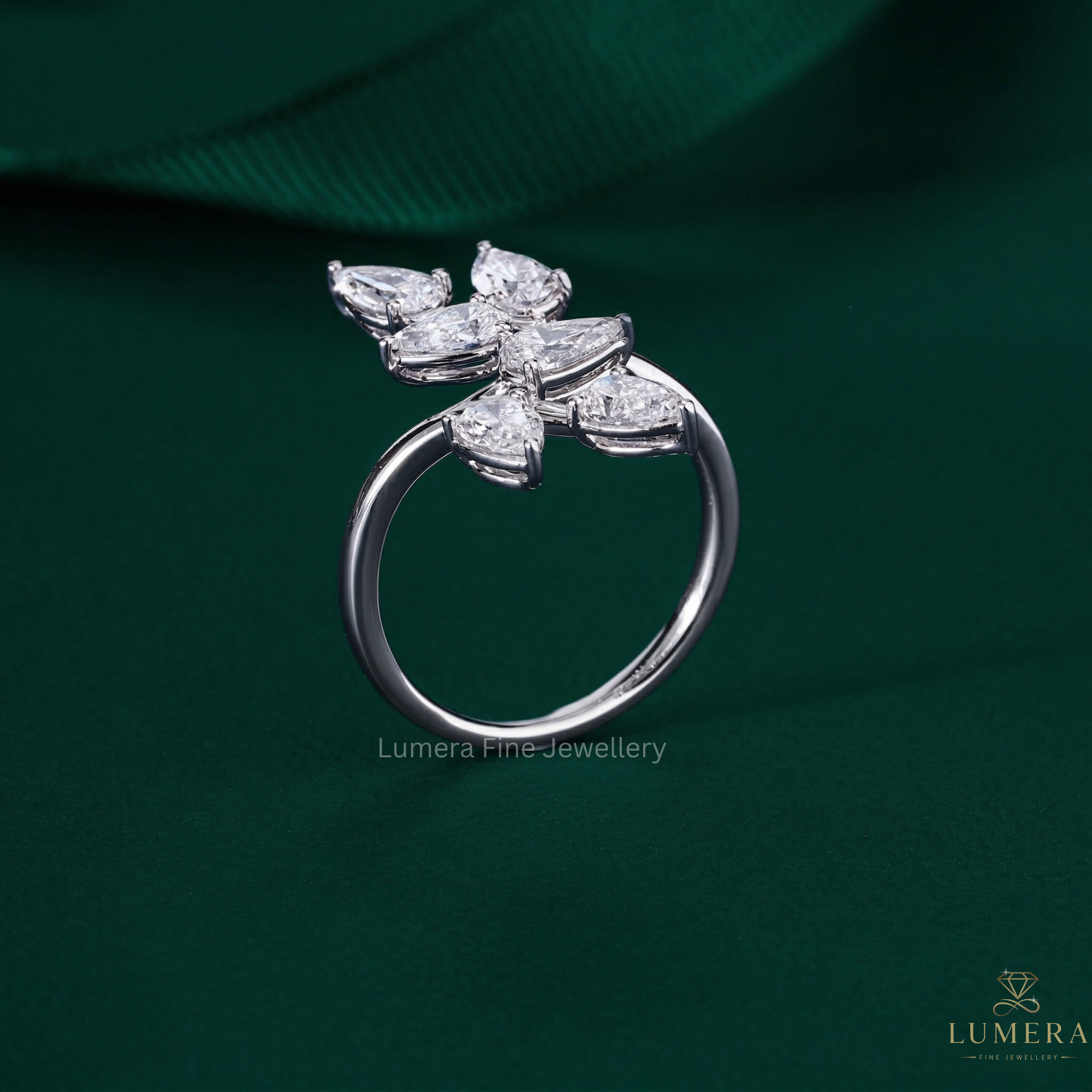 nature inspired engagement ring with branch ring.
