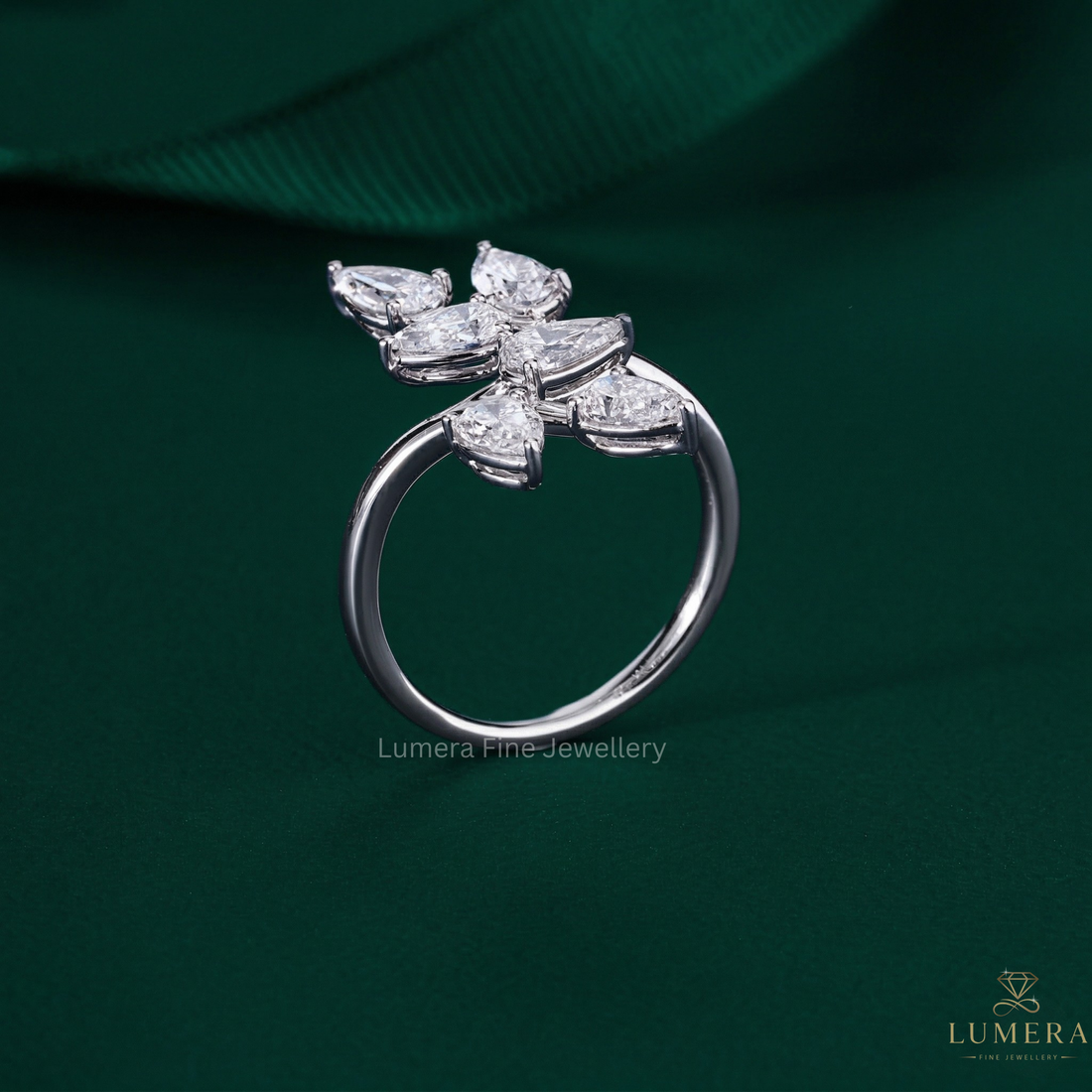 nature inspired engagement ring with branch ring.
