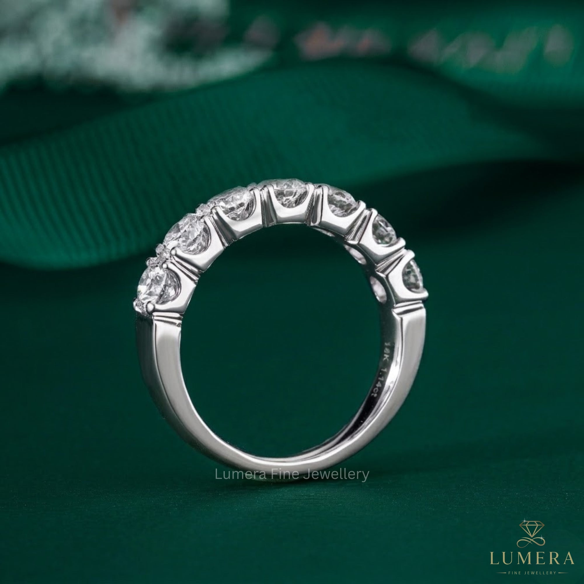 1.90 Ct Round Brilliant Lab Diamond Semi-Eternity Wedding Band