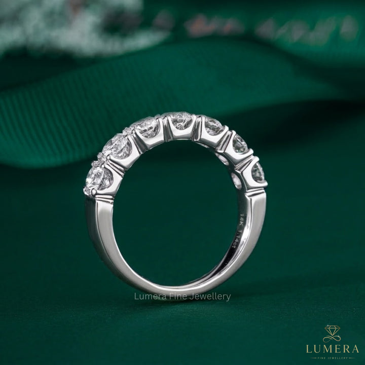 1.90 Ct Round Brilliant Lab Diamond Semi-Eternity Wedding Band