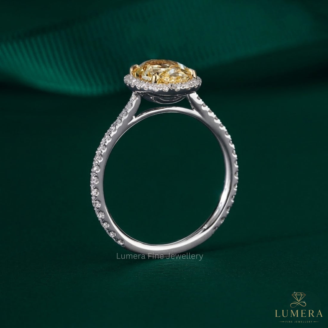 yellow diamond engagement ring with 4 prong engagement ring.