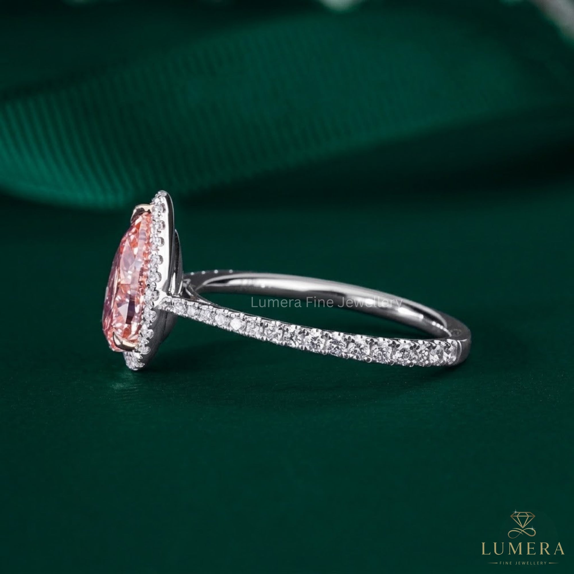 3 claw prong setting on solid gold diamond ring.
