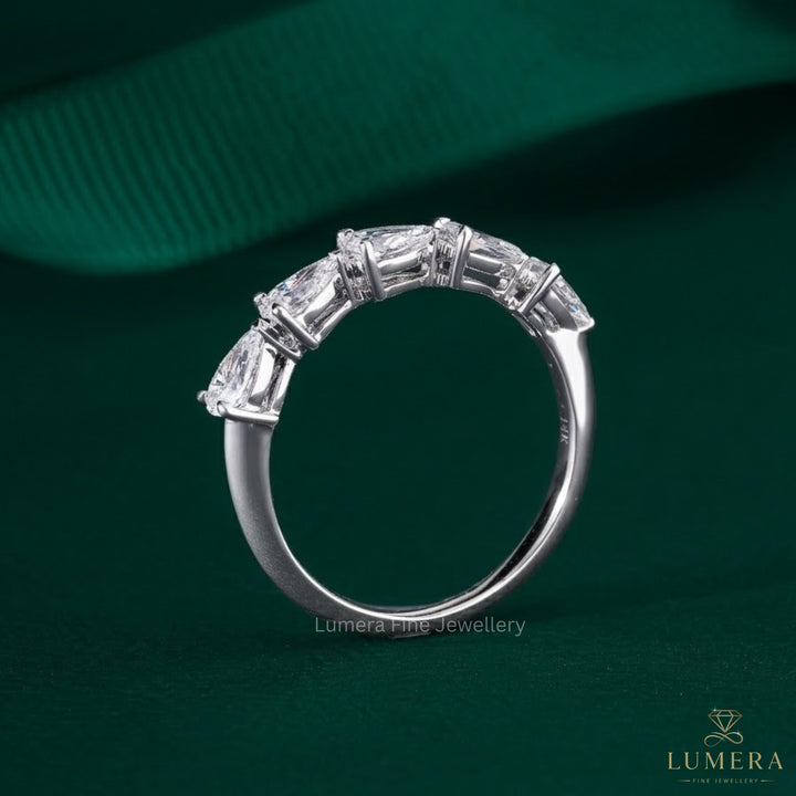 0.90 TCW East to West Pear Diamond Eternity Wedding Band