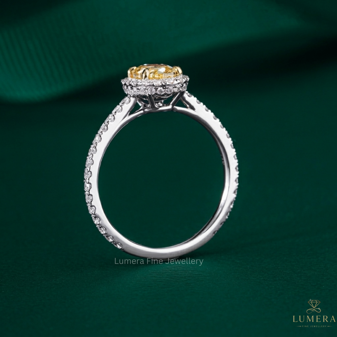 solid gold ring with lab grown diamond.
