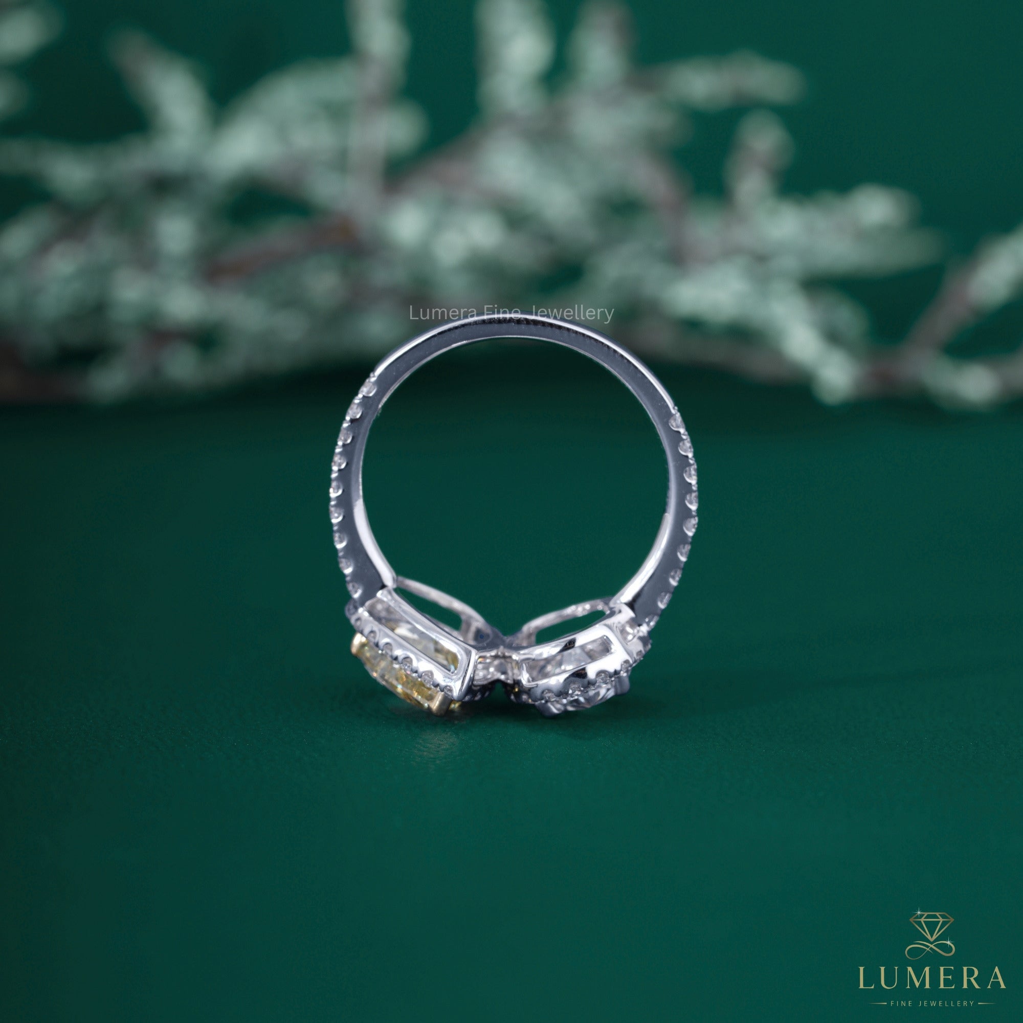 Pear cut diamond ring with pear shaped engagement ring.