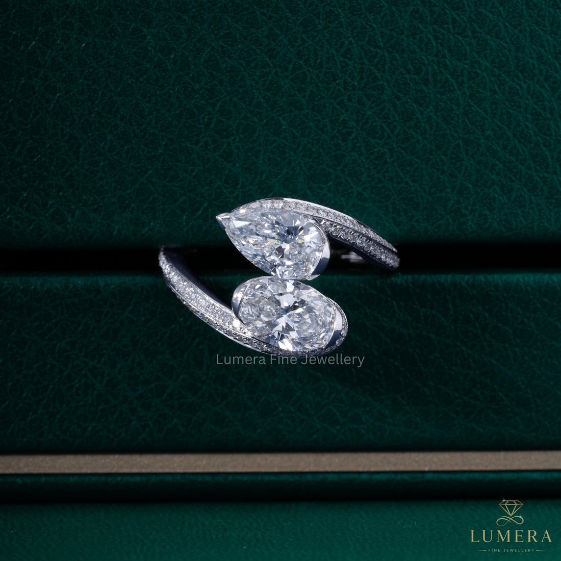 Almond diamond ring with Oval cut engagement ring.