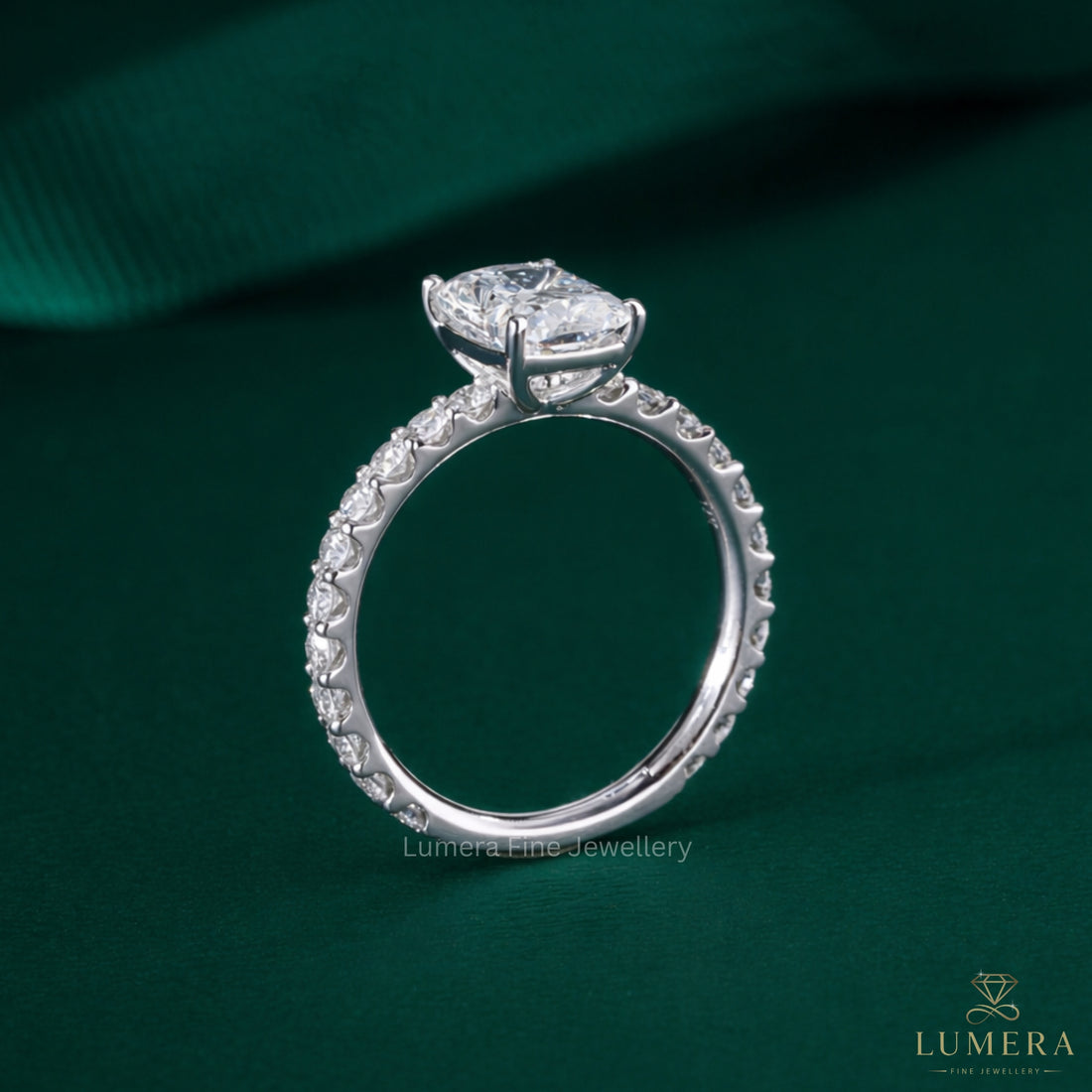 U prong pave band with pave setting band.