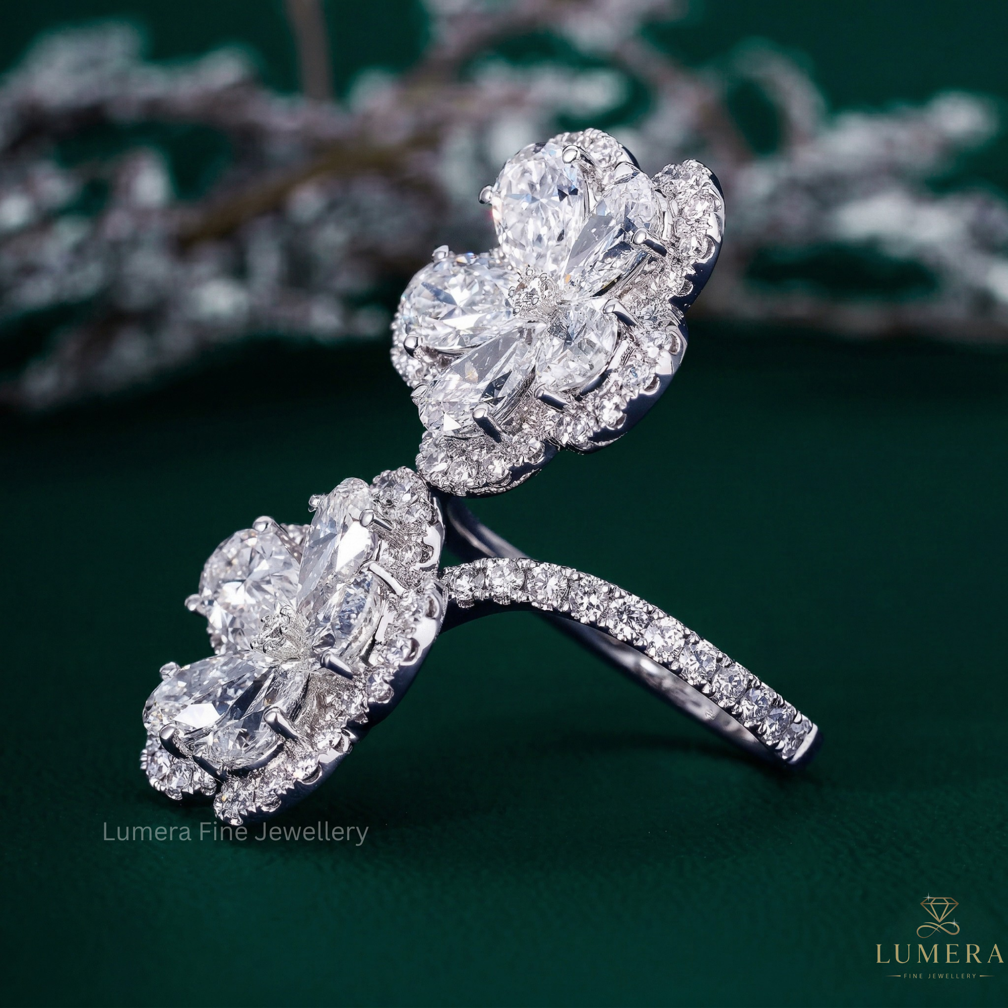 halo engagement ring with halo diamond ring.