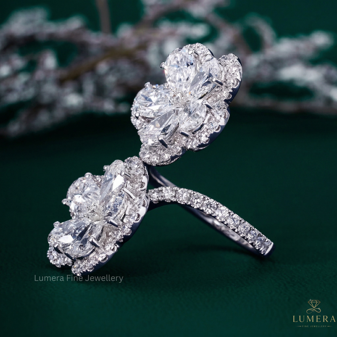 halo engagement ring with halo diamond ring.
