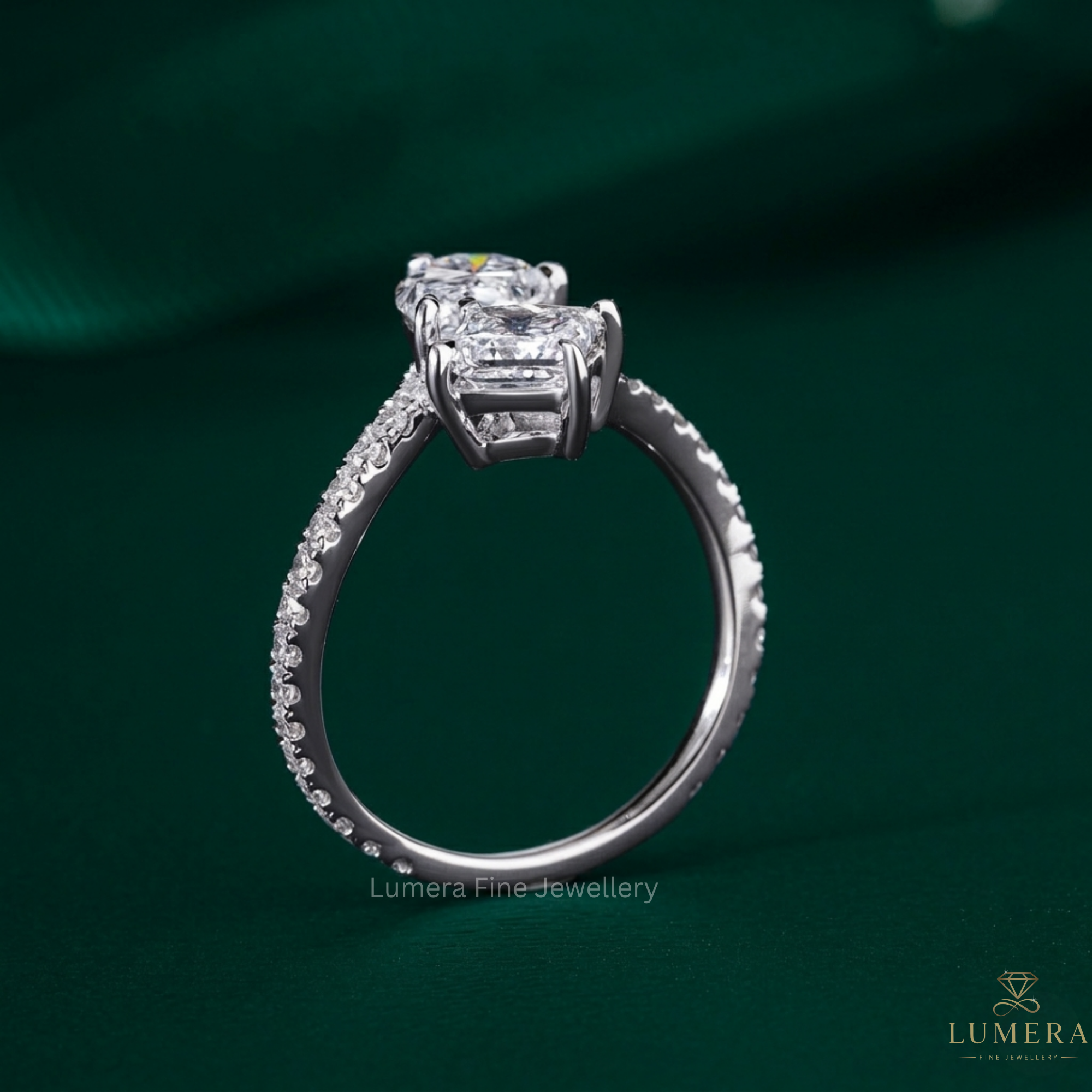 engagement rings toi et moi with unique two stone engagement ring.