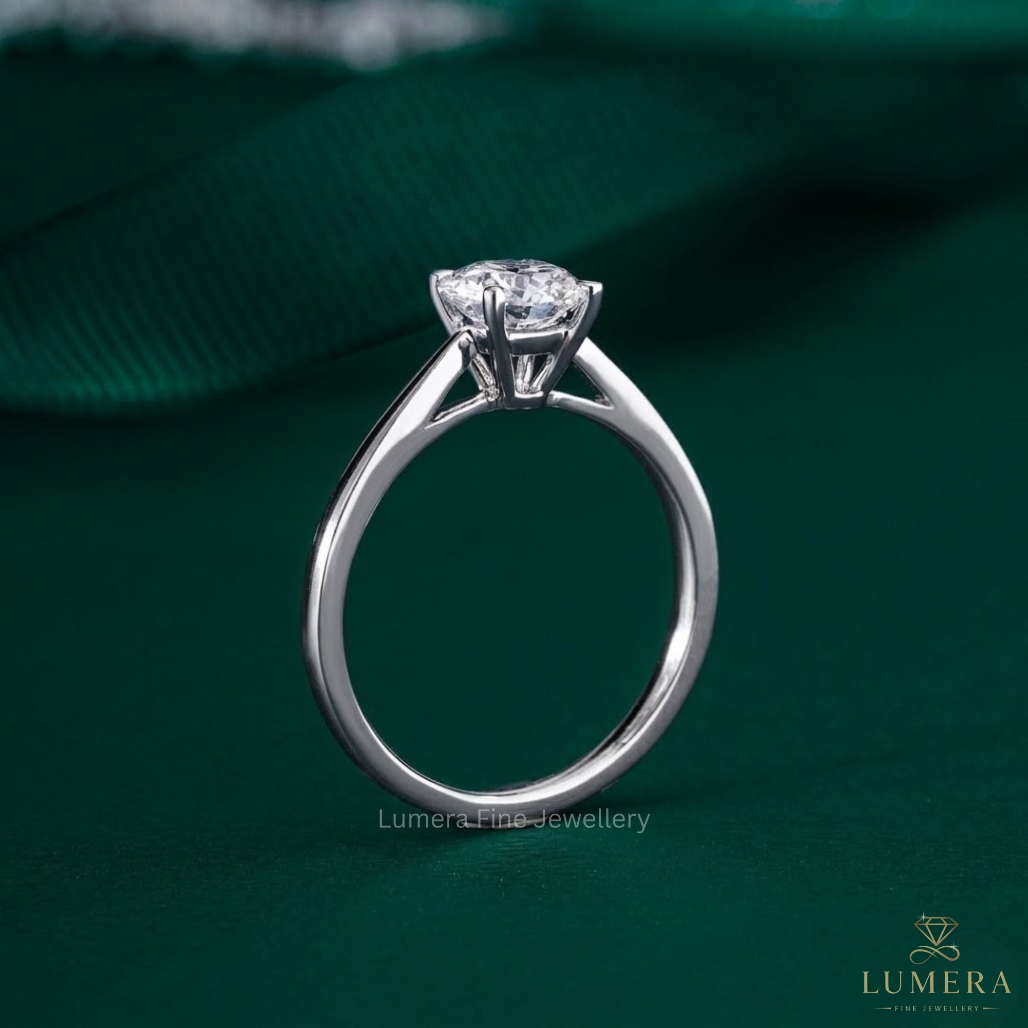 solitaire engagement ring with minimal diamond ring.