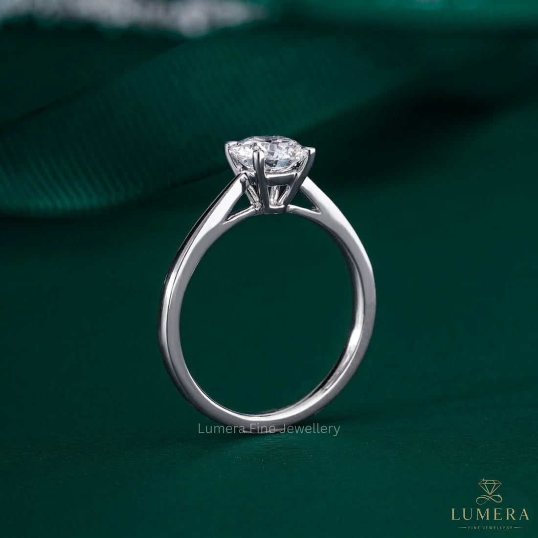 solitaire engagement ring with minimal diamond ring.
