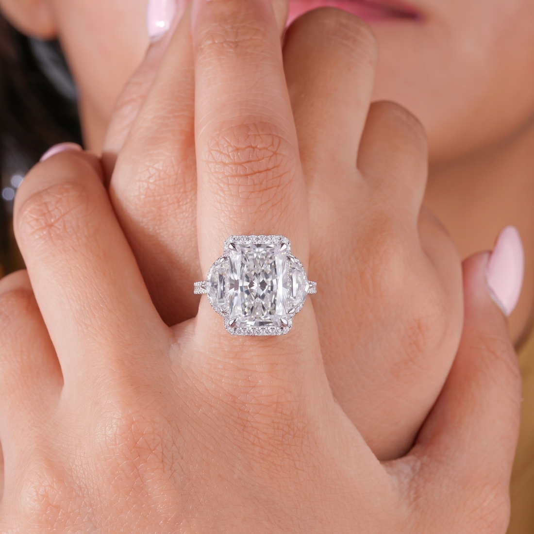 customized ring with lab grown diamond.

