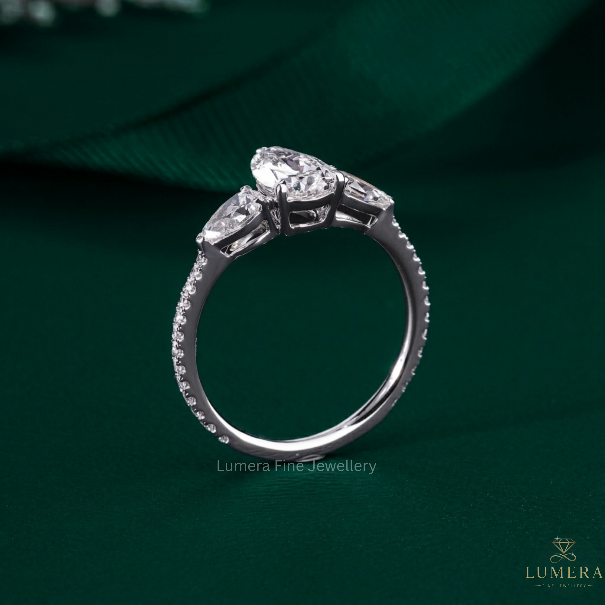 Three stone diamond ring with Three stone ring.