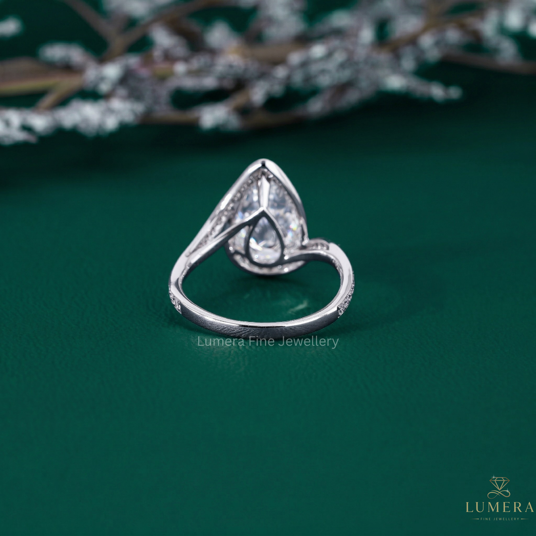 pear engagement ring with pear halo engagement ring.