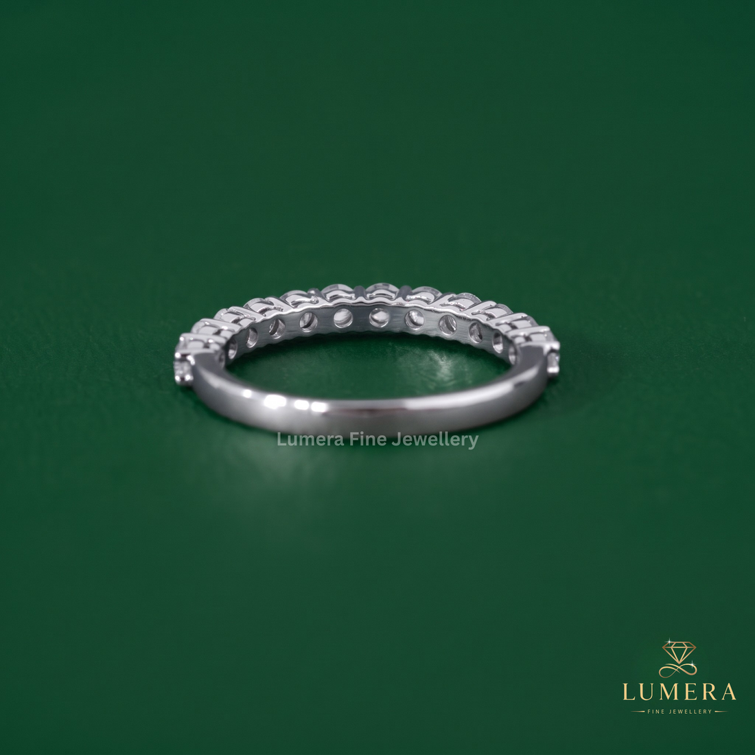 Stackable Set Round Diamond Half Eternity Band