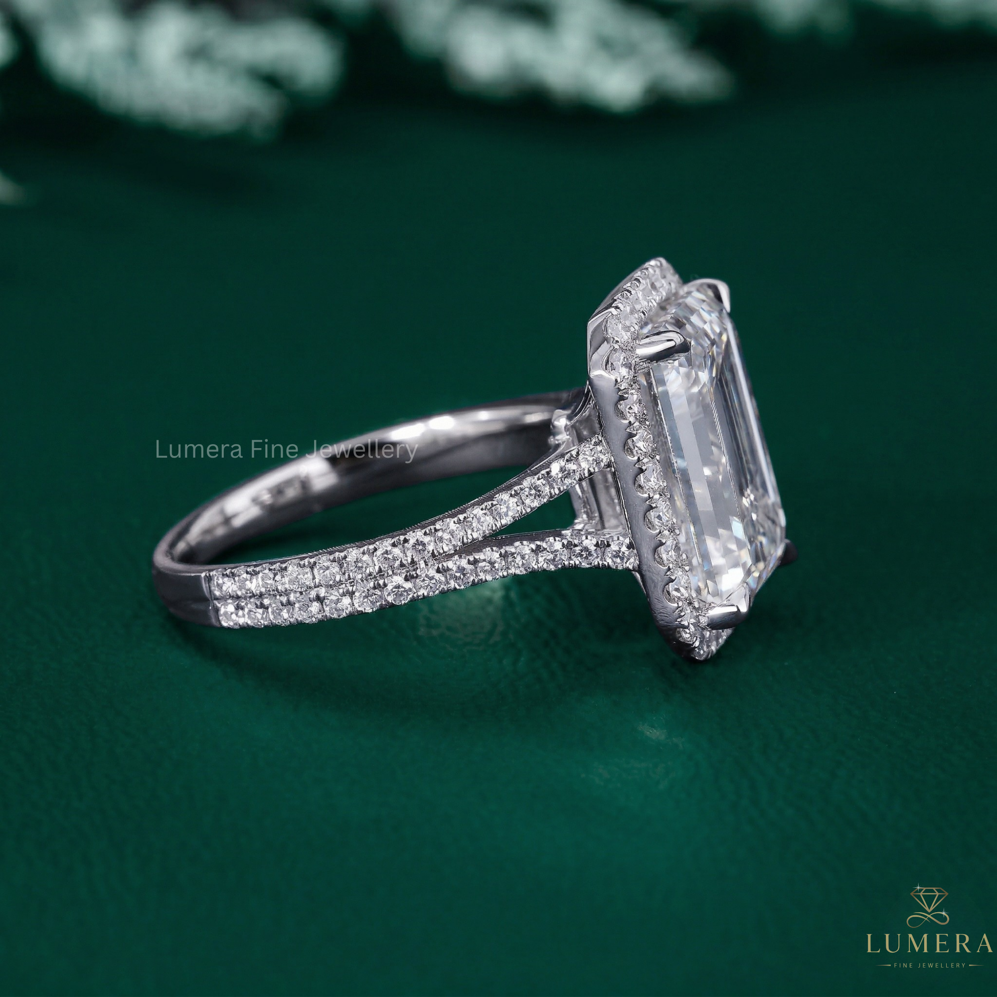 split shank engagement ring with split shank setting.