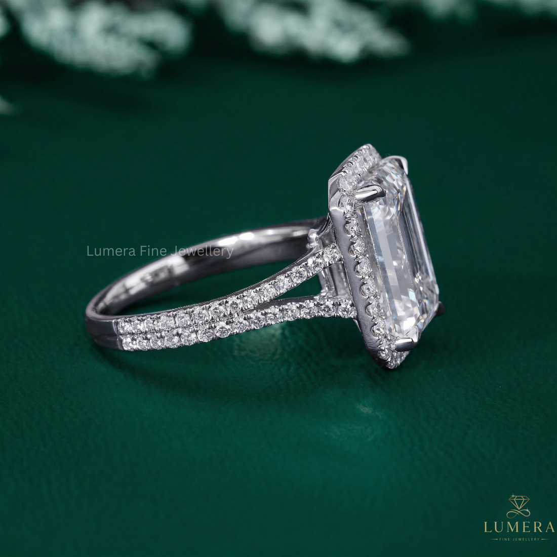 split shank engagement ring with split shank setting.