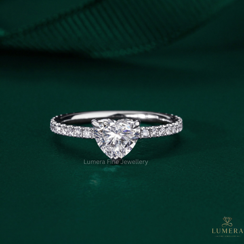 double hidden halo engagement ring with Heart Shaped Engagement Ring.
