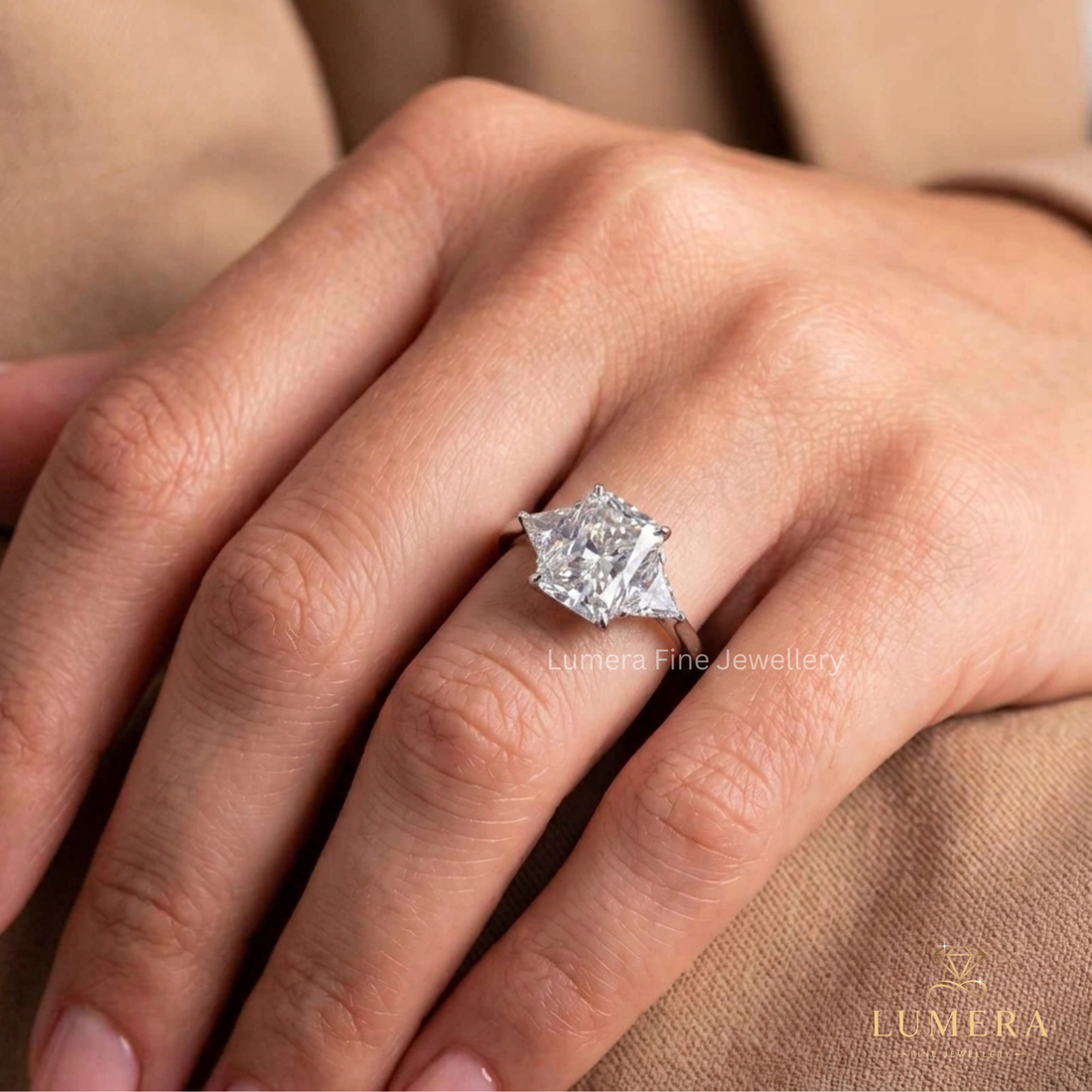 Past present future ring with anniversary ring.
