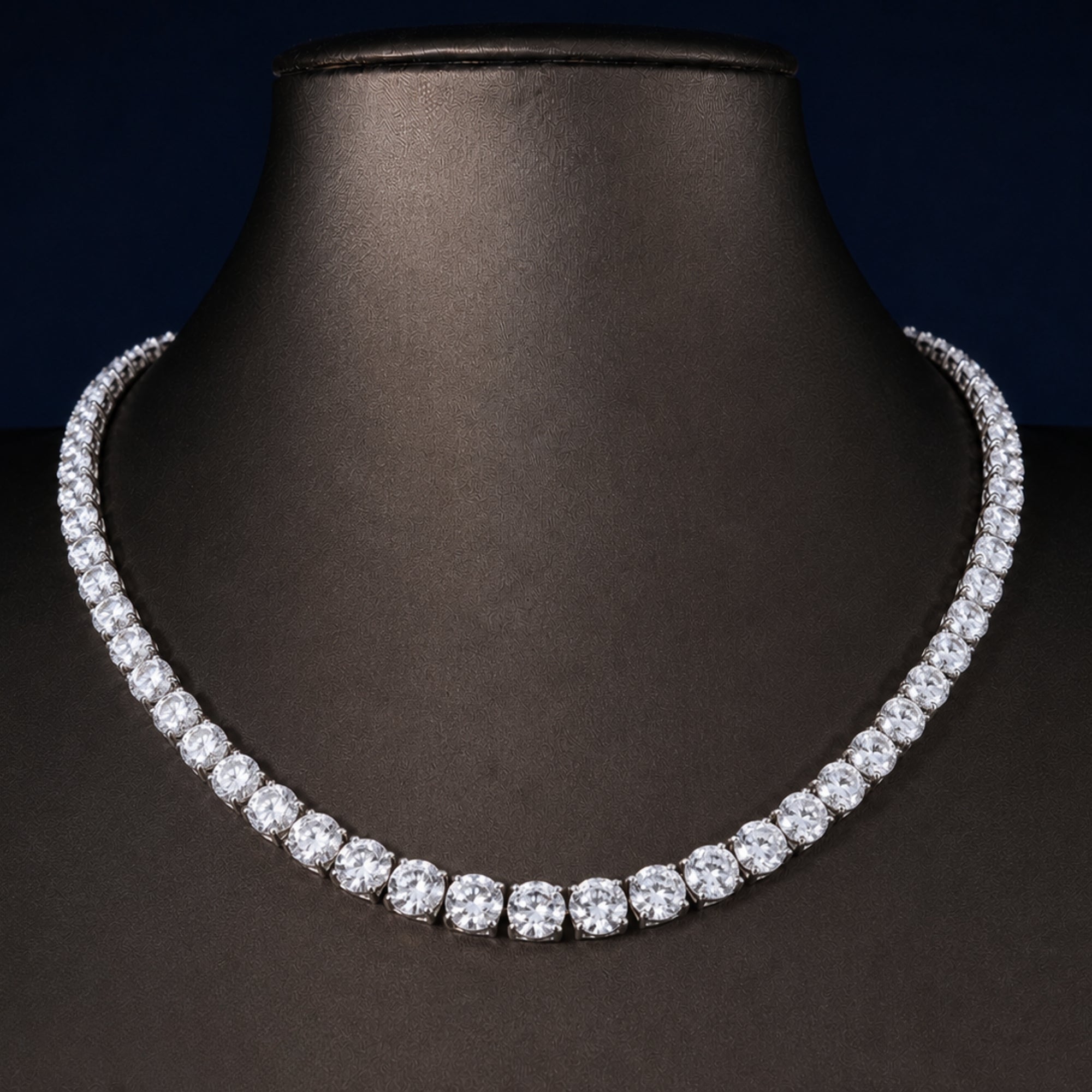 lab grown tennis necklace with round tennis necklace