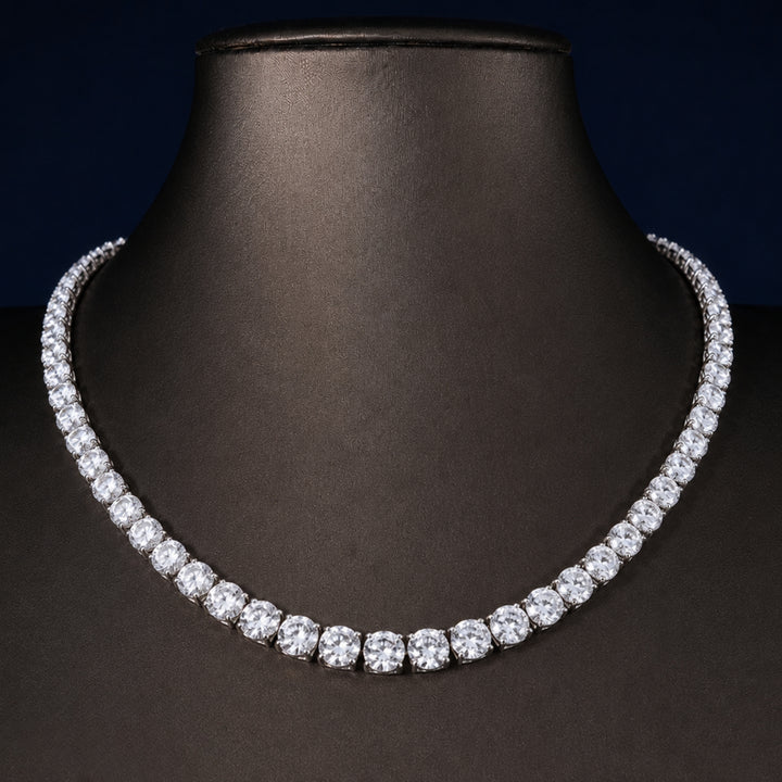 lab grown tennis necklace with round tennis necklace