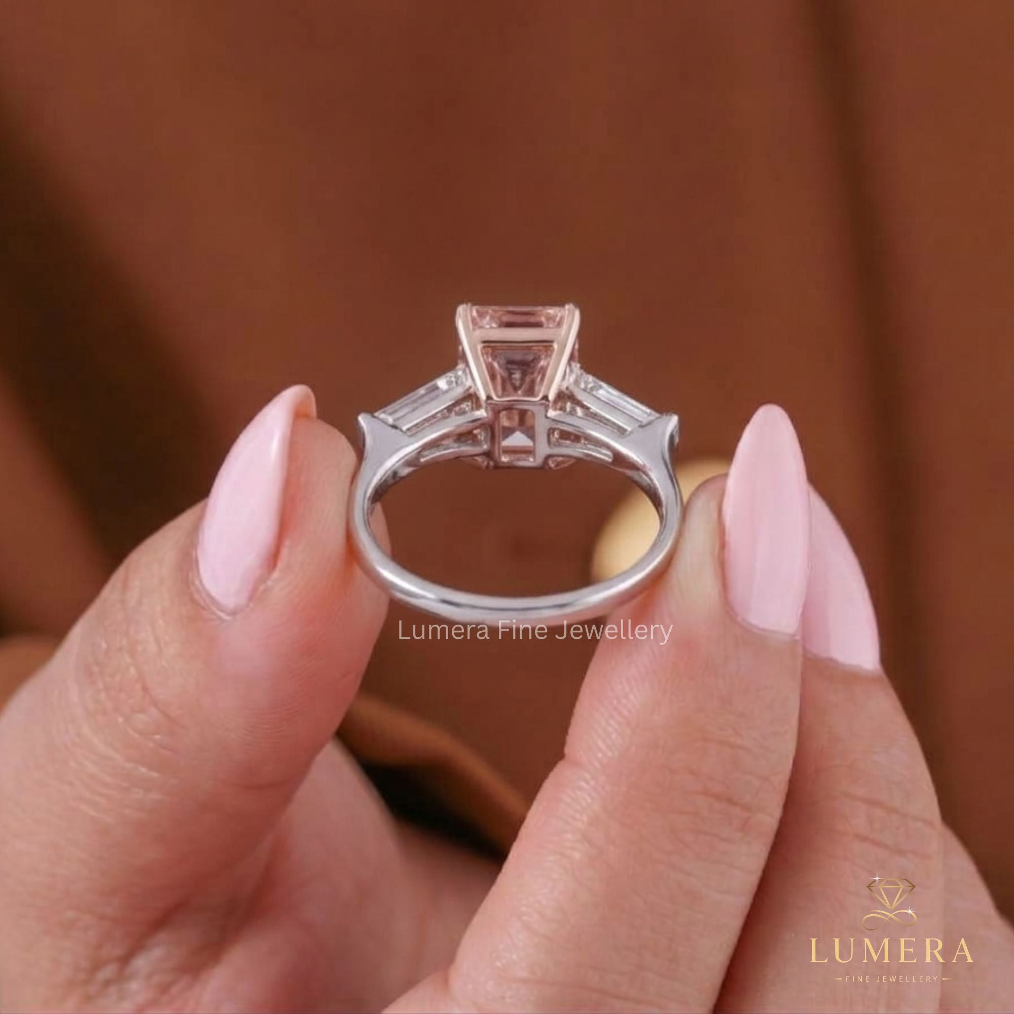 Fancy diamond ring featuring a solid gold ring.
