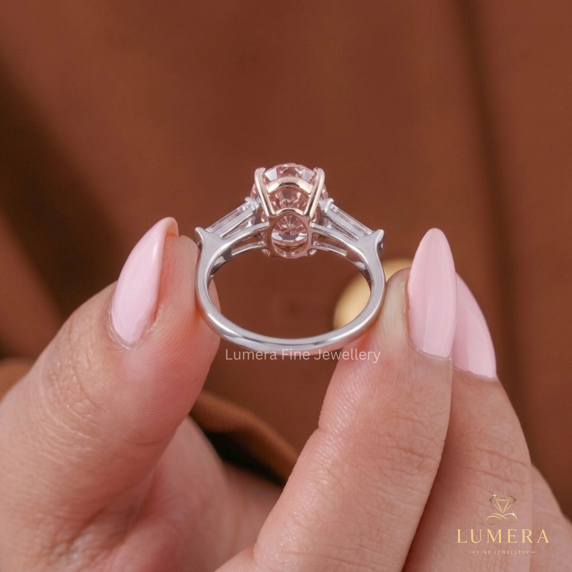 Rose and white gold ring paired with a solid gold ring.
