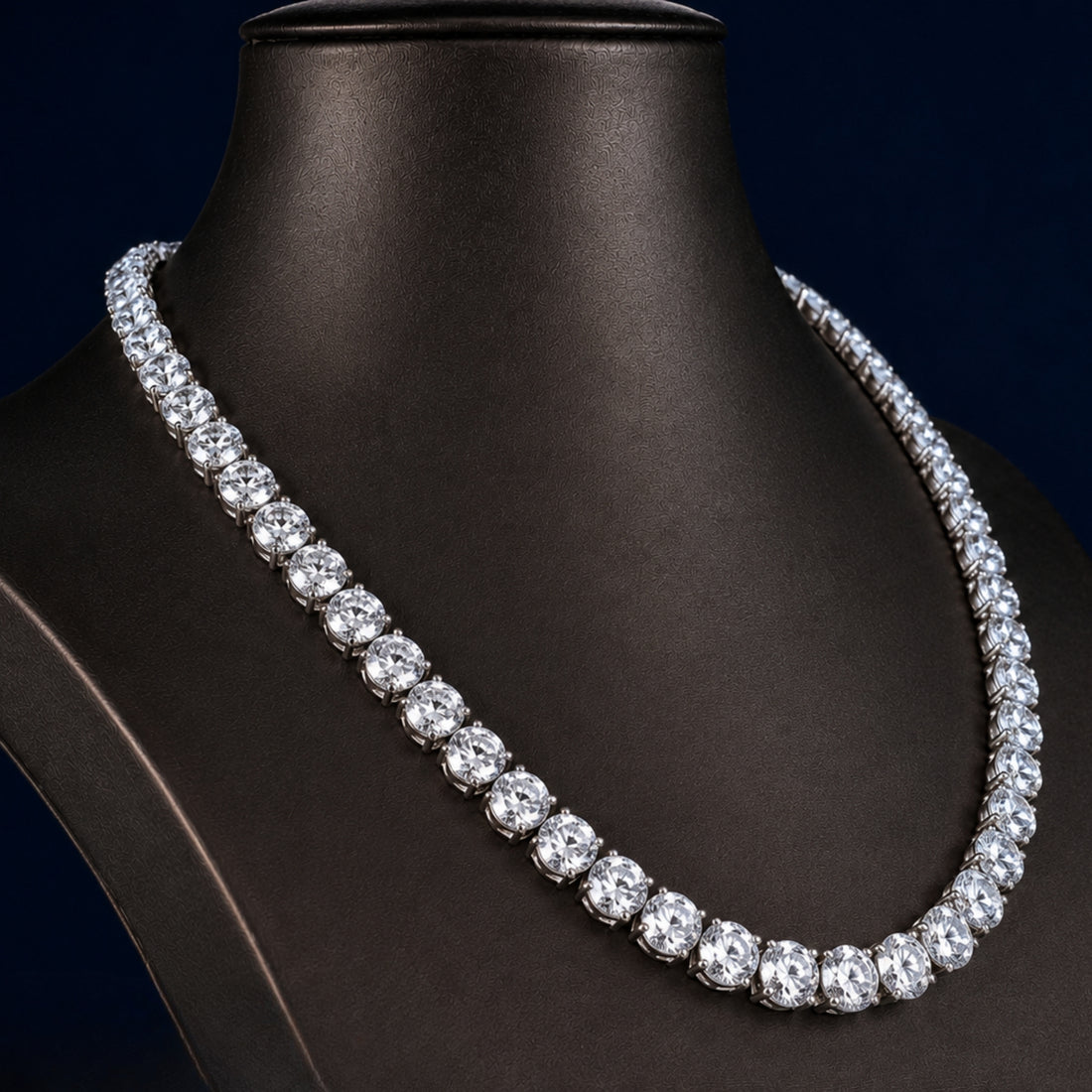 tennis necklace with lab grown diamond necklace.