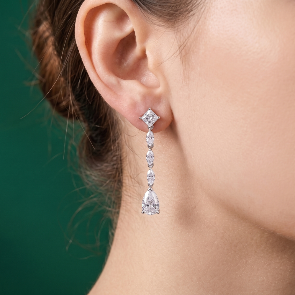 marquise cut earrings with pear diamond earrings.
