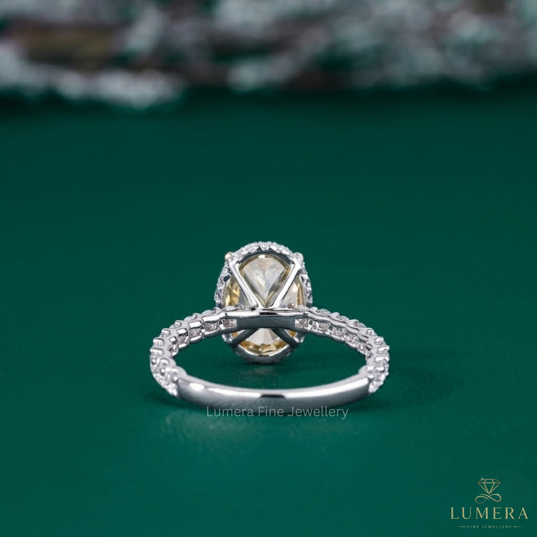 colored diamond engagement ring with diamond color ring.